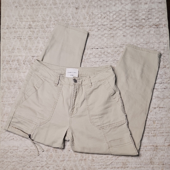 Habitual Tan Cargo Utility Pants Tapered Ankle - Picture 1 of 8